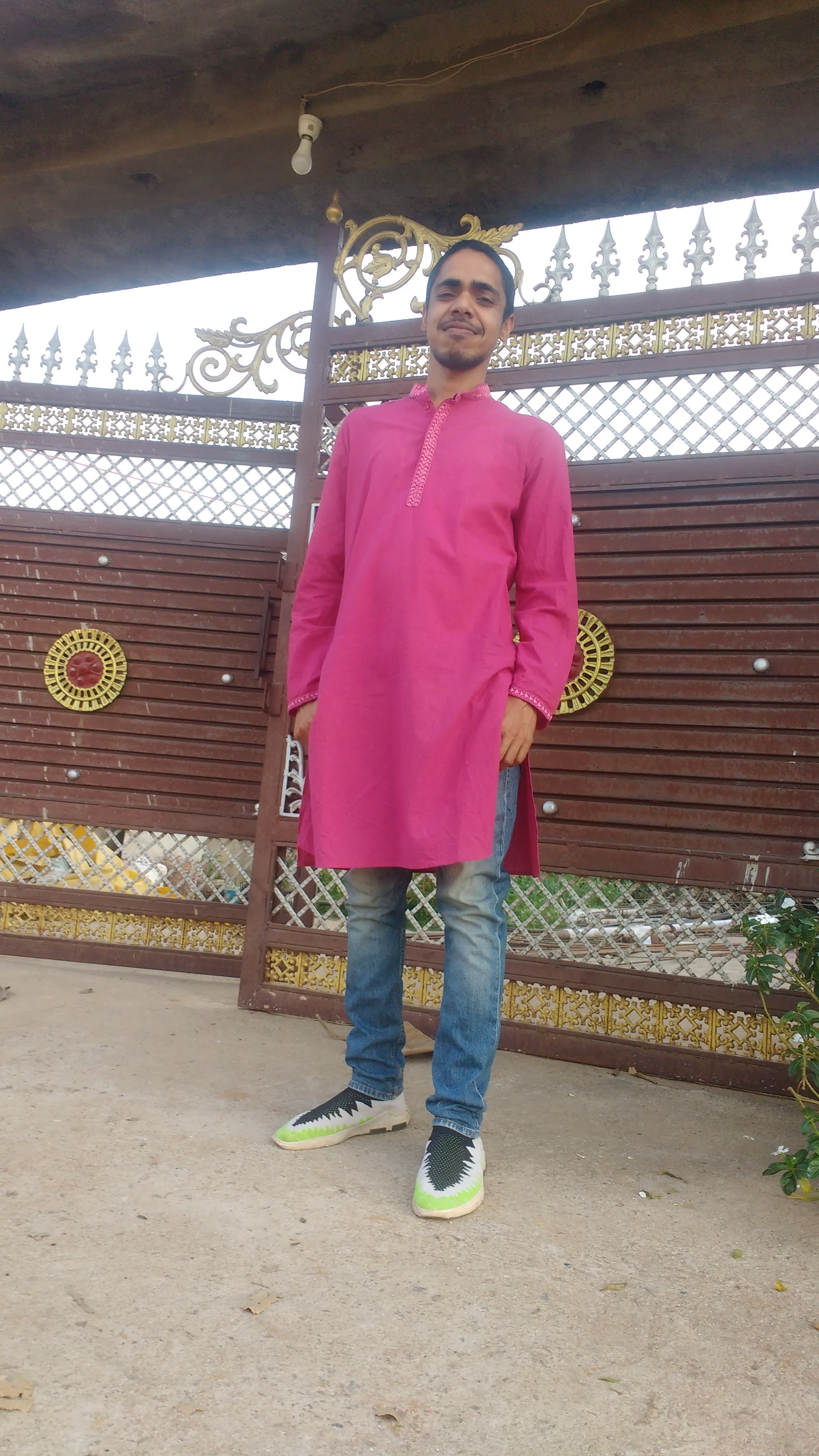 pink cotton kurta